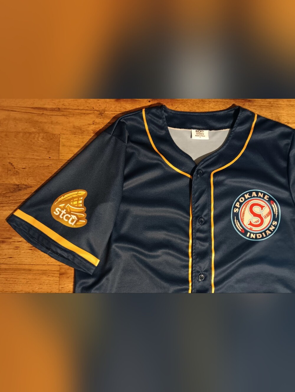 Spokane Indians Gold Glove Member Jersey NEW MILB Baseball Blue Chiefs Hockey